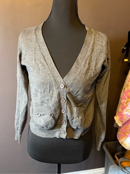 SHEIN Sweaters - SHEIN Gray V-Neck Button-Up Cardigan with Pockets